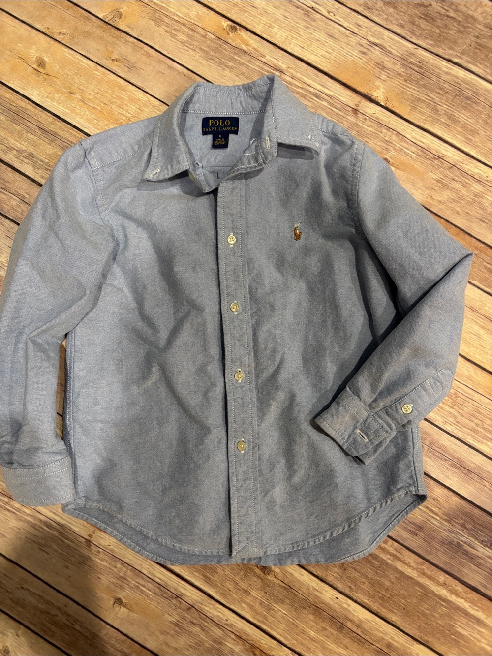 Polo by Ralph Lauren Boys Light Blue Oxford Button-Down Shirt